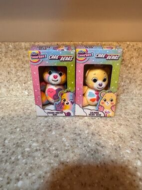 Set of Care Bears Micro Teenies Plush Toy Calming Heart & Forever Friends Bear